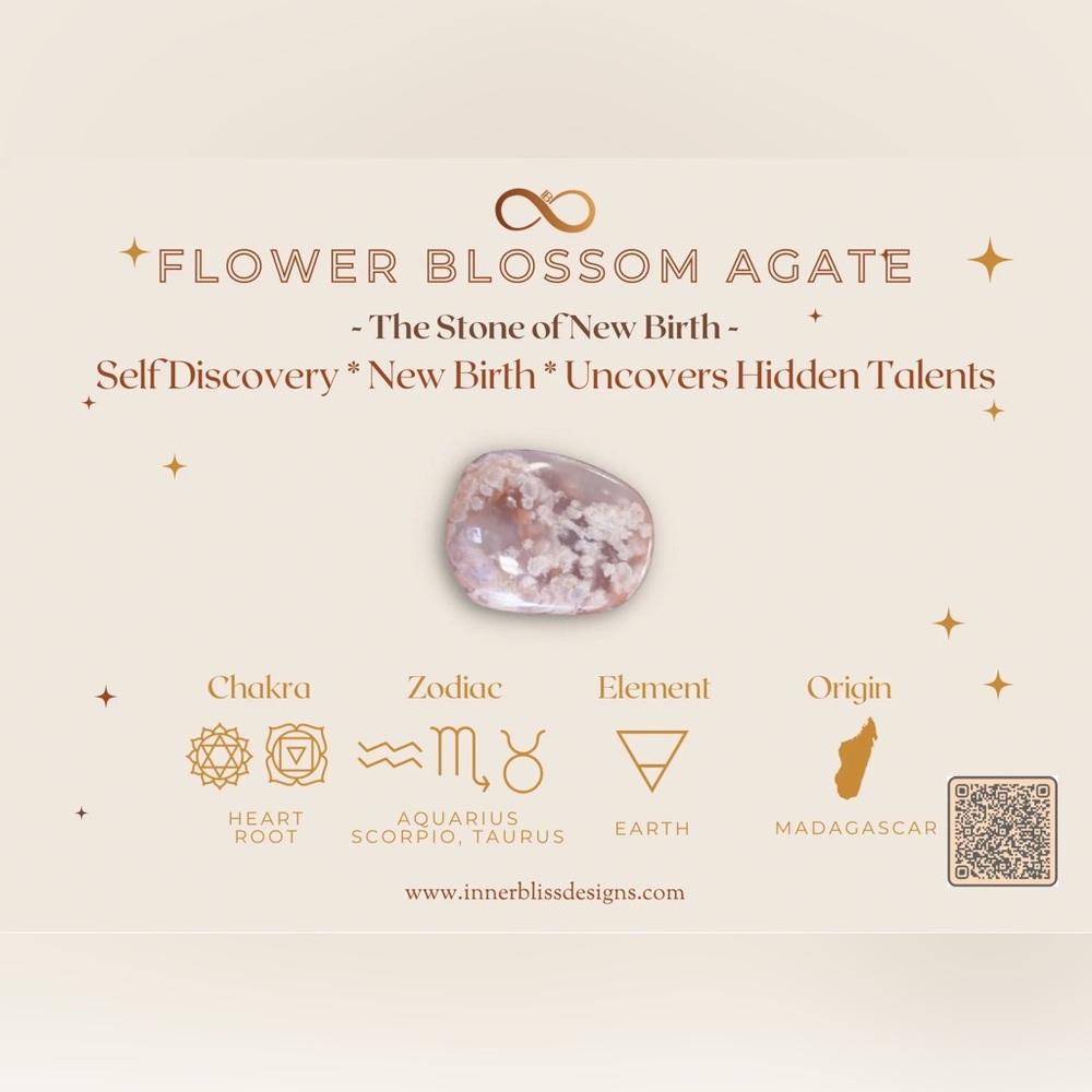 Flower Agate necklace featuring Yarrow & Pink Tourmaline - Picture 11 of 12